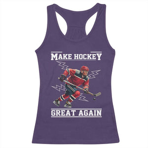 Funny Trump Ice Hockey Player Racerback Tank Top Make Hockey Great Again TS12 Purple Print Your Wear