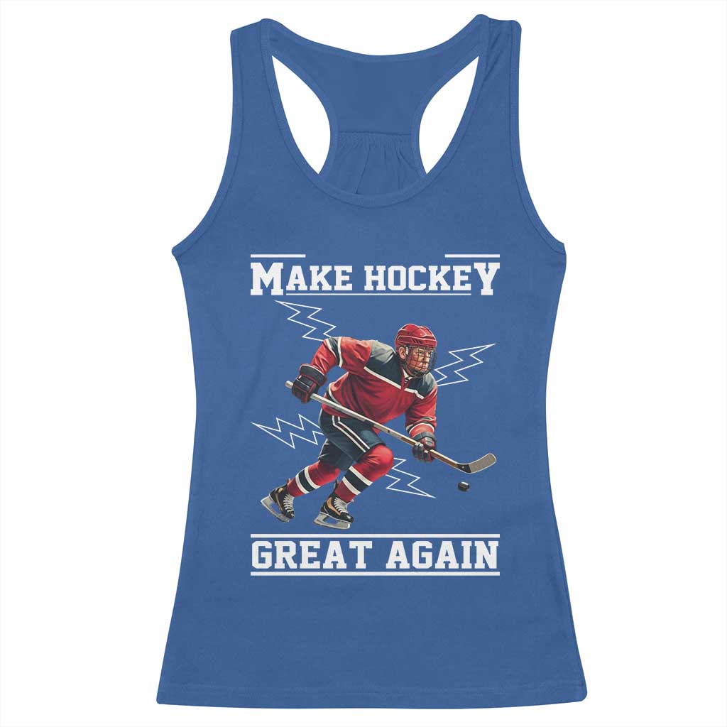 Funny Trump Ice Hockey Player Racerback Tank Top Make Hockey Great Again TS12 Royal Blue Print Your Wear