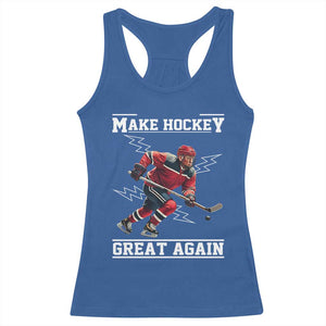 Funny Trump Ice Hockey Player Racerback Tank Top Make Hockey Great Again TS12 Royal Blue Print Your Wear