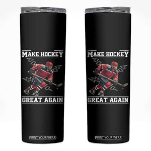Funny Trump Ice Hockey Player Skinny Tumbler Make Hockey Great Again TS12 Black Print Your Wear