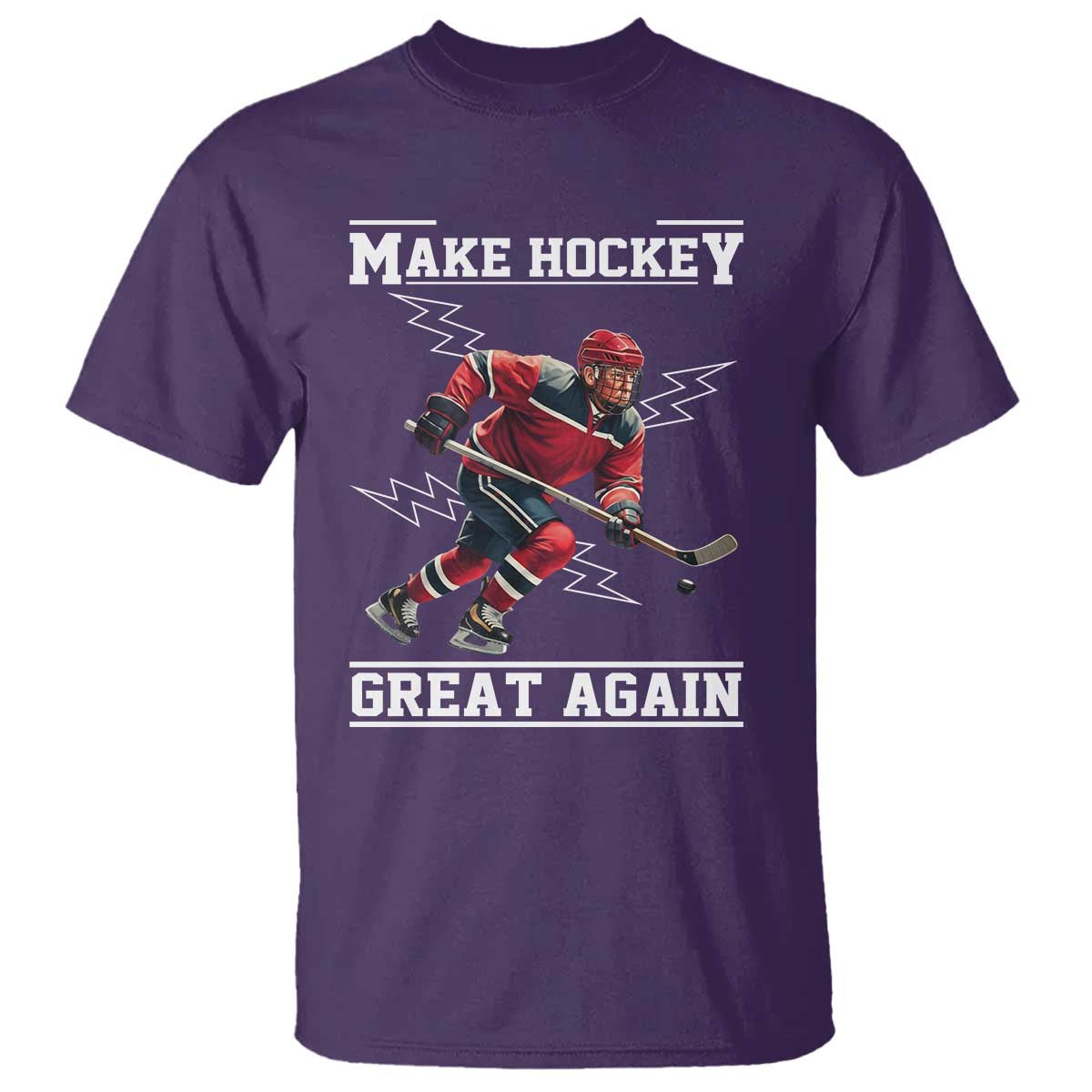 Funny Trump Ice Hockey Player T Shirt Make Hockey Great Again TS12 Purple Print Your Wear