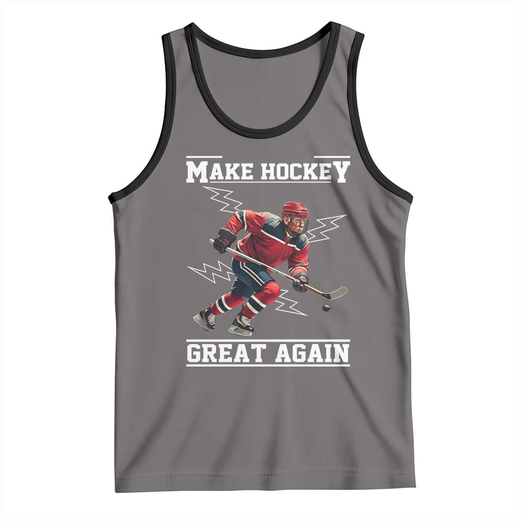 Funny Trump Ice Hockey Player Tank Top Make Hockey Great Again TS12 Deep Heather Black Print Your Wear