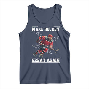 Funny Trump Ice Hockey Player Tank Top Make Hockey Great Again TS12 Navy Print Your Wear