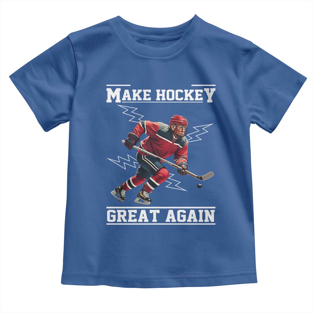Funny Trump Ice Hockey Player Toddler T Shirt Make Hockey Great Again TS12 Royal Blue Print Your Wear