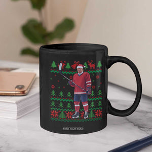 Trump Playing Ice Hockey Coffee Mug Funny Ugly Christmas Sweater Gift TS12 Print Your Wear