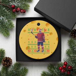 Trump Playing Ice Hockey Ceramic Ornament Funny Ugly Christmas Sweater Gift TS12 1pc Yellow Cheese Print Your Wear