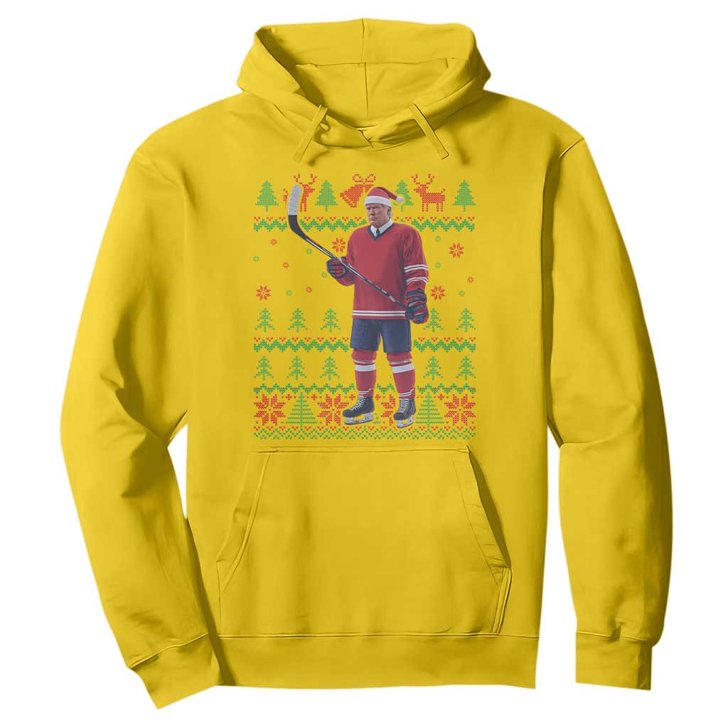 Trump Playing Ice Hockey Hoodie Funny Ugly Christmas Sweater Gift TS12 Daisy Print Your Wear