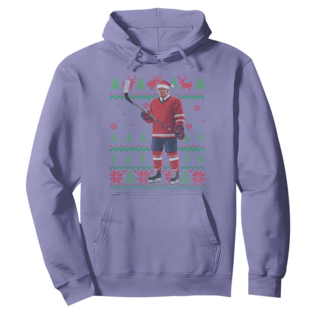 Trump Playing Ice Hockey Hoodie Funny Ugly Christmas Sweater Gift TS12 Violet Print Your Wear