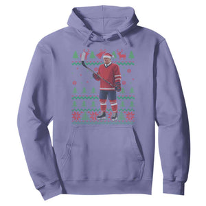 Trump Playing Ice Hockey Hoodie Funny Ugly Christmas Sweater Gift TS12 Violet Print Your Wear