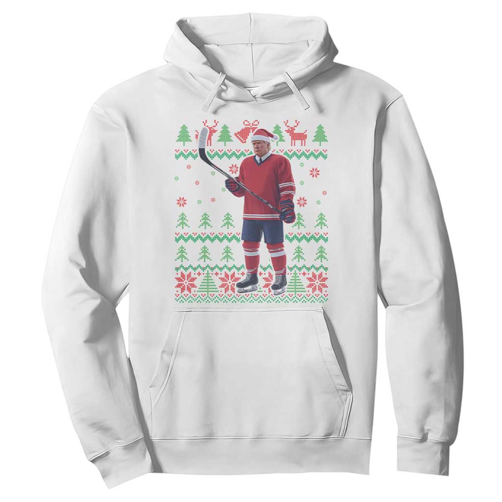 Trump Playing Ice Hockey Hoodie Funny Ugly Christmas Sweater Gift TS12 White Print Your Wear