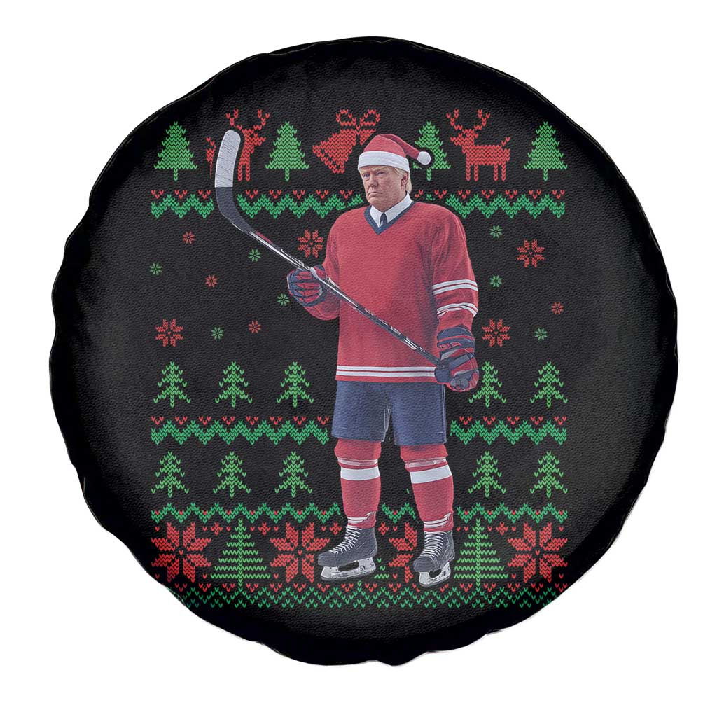 Trump Playing Ice Hockey Spare Tire Cover Funny Ugly Christmas Sweater Gift TS12 Print Your Wear
