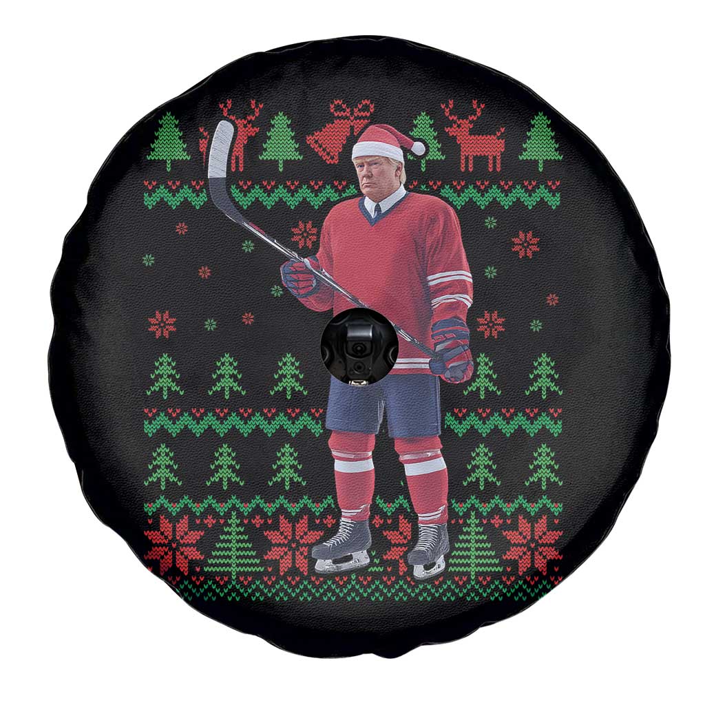 Trump Playing Ice Hockey Spare Tire Cover Funny Ugly Christmas Sweater Gift TS12 Print Your Wear