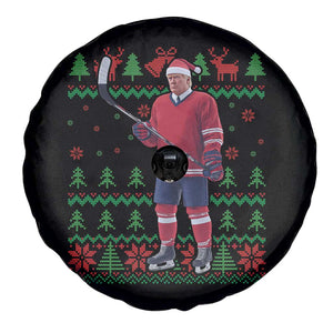 Trump Playing Ice Hockey Spare Tire Cover Funny Ugly Christmas Sweater Gift TS12 Print Your Wear