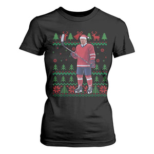 Trump Playing Ice Hockey T Shirt For Women Funny Ugly Christmas Sweater Gift TS12 Black Print Your Wear
