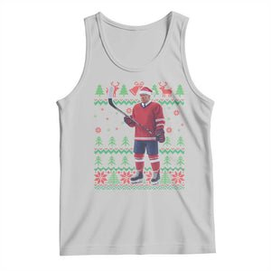 Trump Playing Ice Hockey Tank Top Funny Ugly Christmas Sweater Gift TS12 Ash Print Your Wear