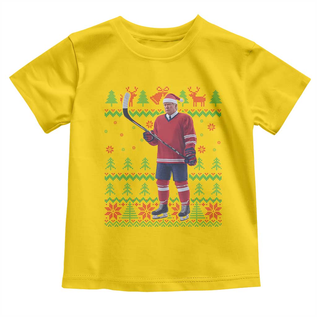 Trump Playing Ice Hockey Toddler T Shirt Funny Ugly Christmas Sweater Gift TS12 Daisy Print Your Wear