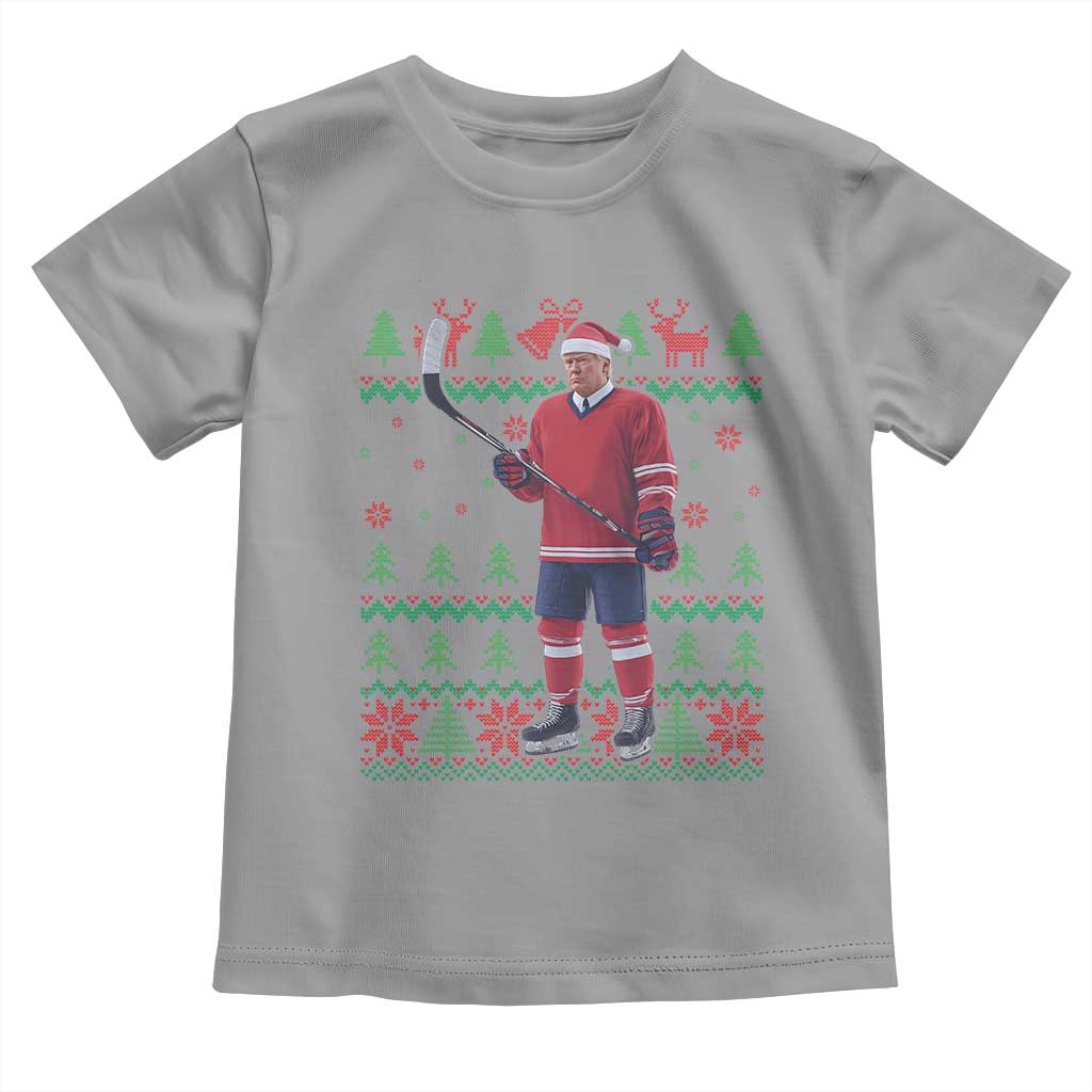 Trump Playing Ice Hockey Toddler T Shirt Funny Ugly Christmas Sweater Gift TS12 Sport Gray Print Your Wear