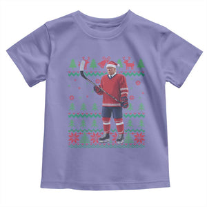 Trump Playing Ice Hockey Toddler T Shirt Funny Ugly Christmas Sweater Gift TS12 Violet Print Your Wear