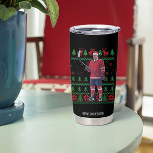 Trump Playing Ice Hockey Tumbler Cup Funny Ugly Christmas Sweater Gift TS12 Print Your Wear