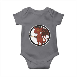 Funny Cryptid Sports Gift Baby Onesie Jersey Devil Playing Ice Hockey TS12 Charcoal Print Your Wear
