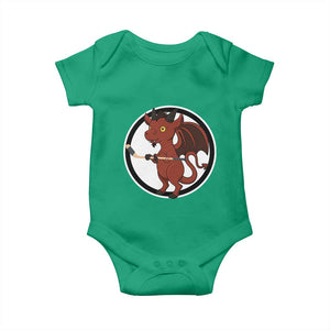 Funny Cryptid Sports Gift Baby Onesie Jersey Devil Playing Ice Hockey TS12 Irish Green Print Your Wear