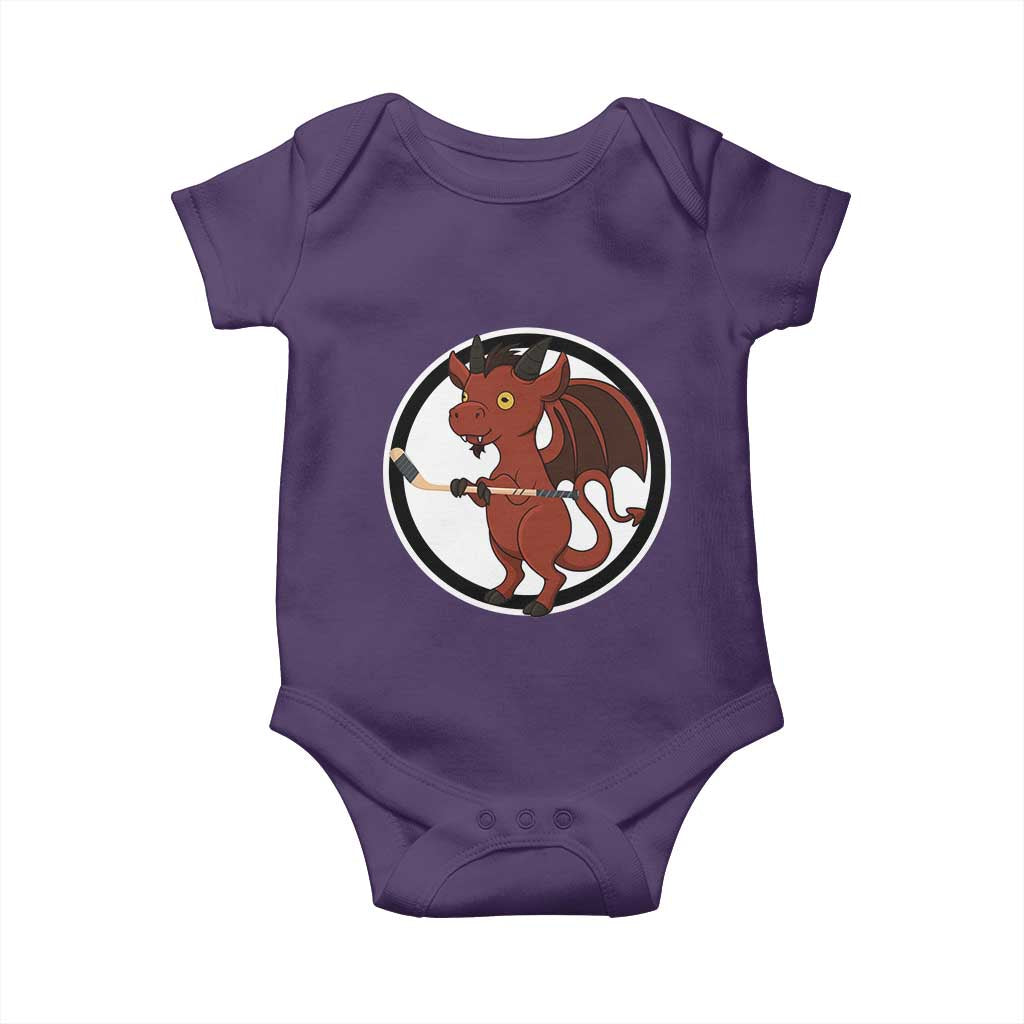 Funny Cryptid Sports Gift Baby Onesie Jersey Devil Playing Ice Hockey TS12 Purple Print Your Wear