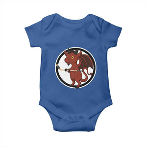 Funny Cryptid Sports Gift Baby Onesie Jersey Devil Playing Ice Hockey TS12 Royal Blue Print Your Wear