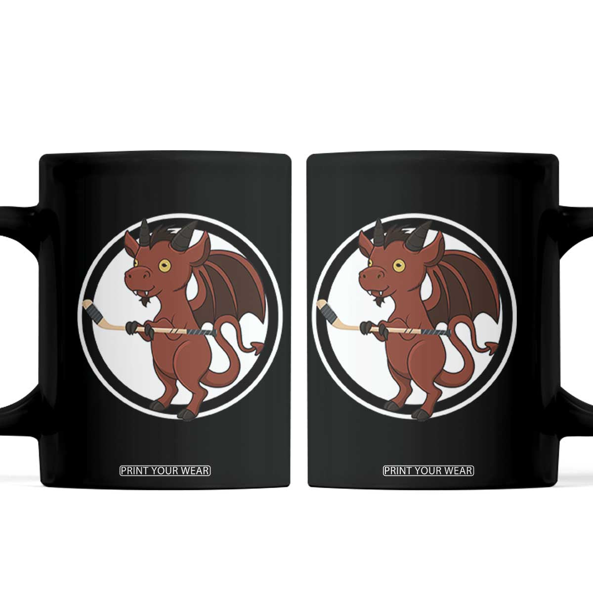 Funny Cryptid Sports Gift Coffee Mug Jersey Devil Playing Ice Hockey TS12 Black Print Your Wear