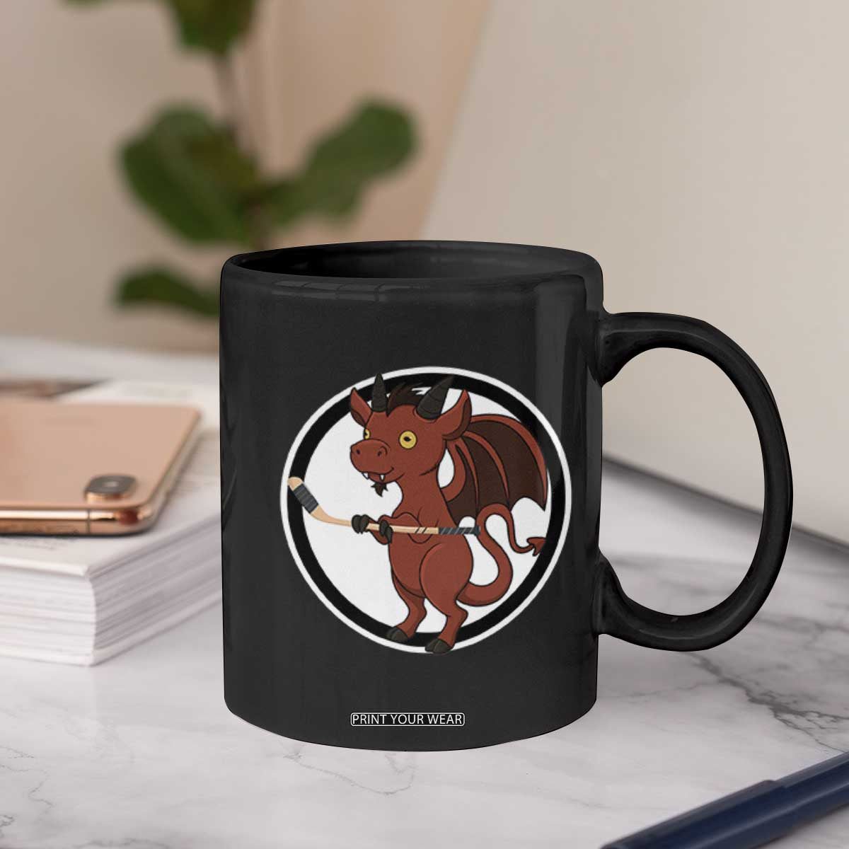 Funny Cryptid Sports Gift Coffee Mug Jersey Devil Playing Ice Hockey TS12 Print Your Wear