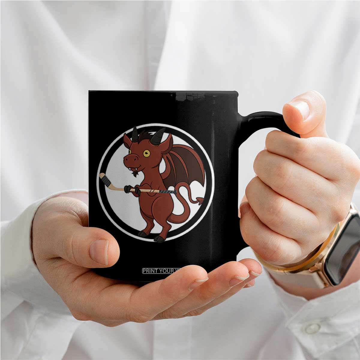 Funny Cryptid Sports Gift Coffee Mug Jersey Devil Playing Ice Hockey TS12 Print Your Wear