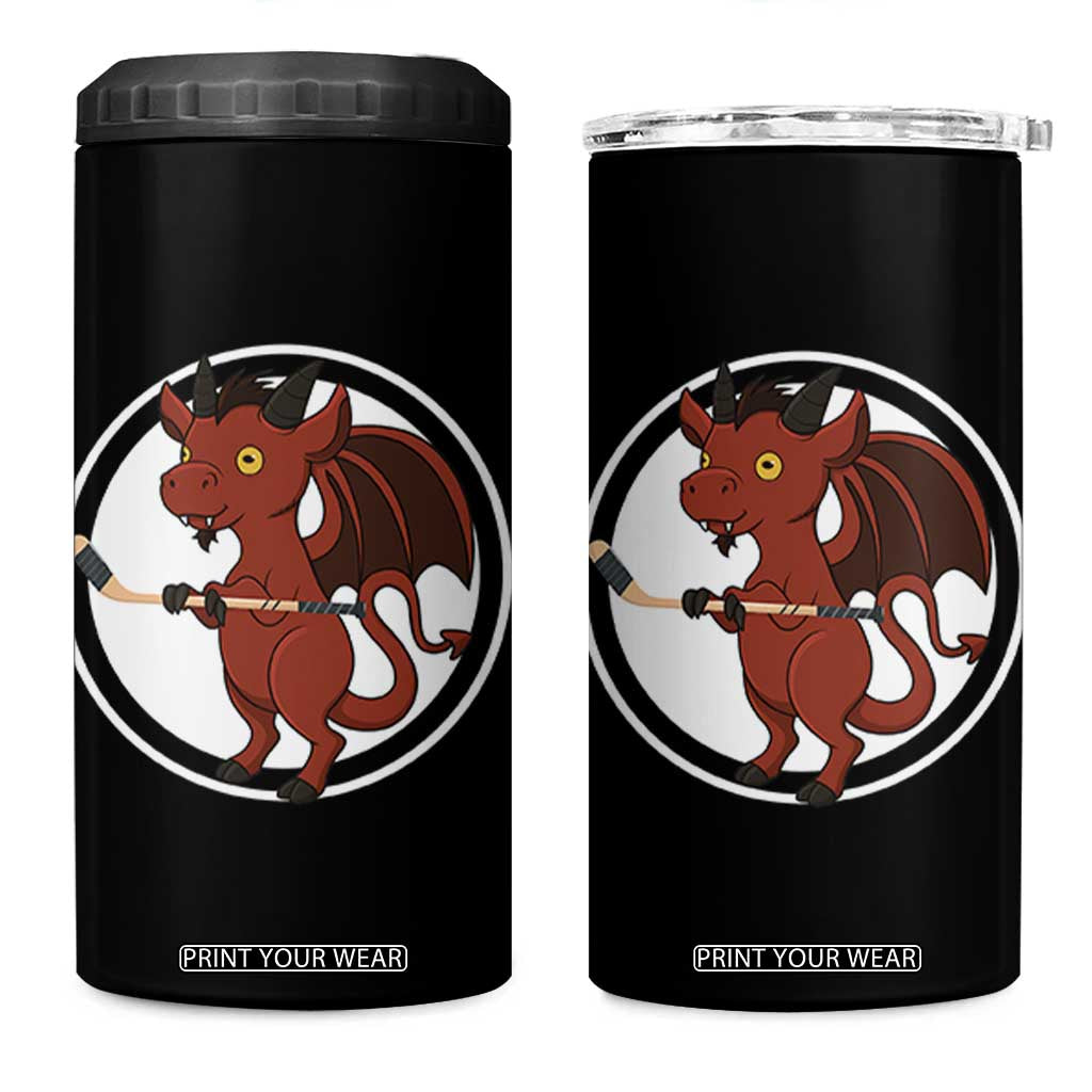 Funny Cryptid Sports Gift 4 in 1 Can Cooler Tumbler Jersey Devil Playing Ice Hockey TS12 One Size: 16 oz Black Print Your Wear
