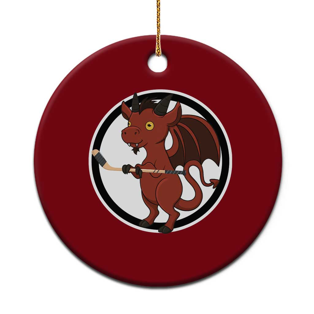 Funny Cryptid Sports Gift Ceramic Ornament Jersey Devil Playing Ice Hockey TS12 1pc Red Print Your Wear