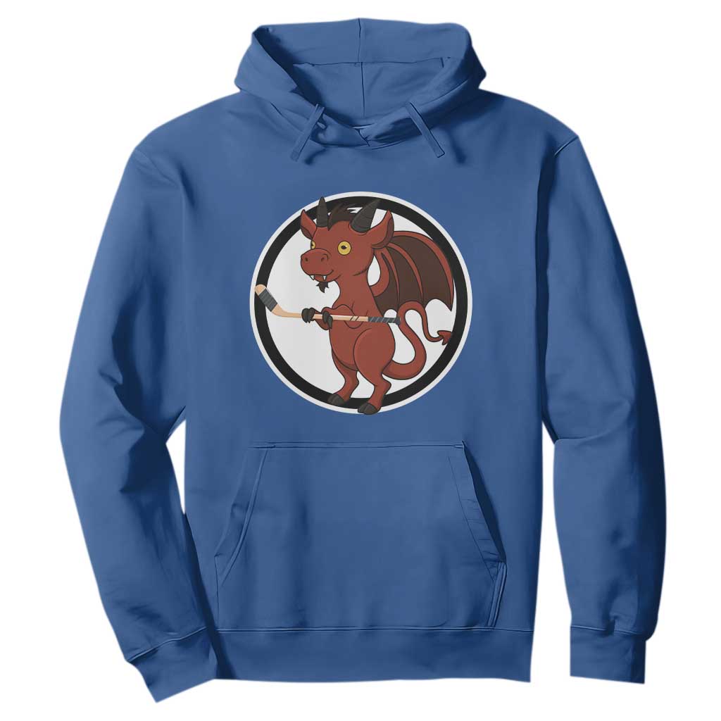 Funny Cryptid Sports Gift Hoodie Jersey Devil Playing Ice Hockey TS12 Royal Blue Print Your Wear