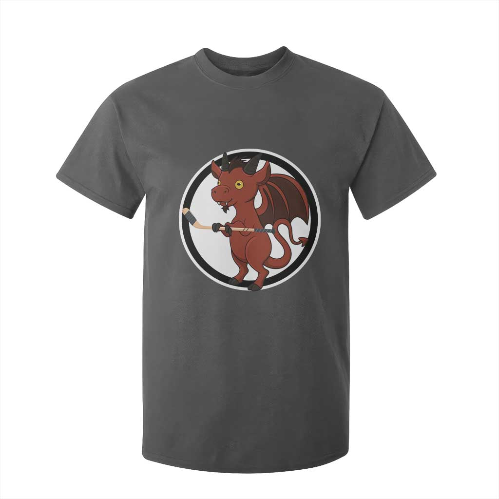 Funny Cryptid Sports Gift T Shirt For Kid Jersey Devil Playing Ice Hockey TS12 Dark Heather Print Your Wear