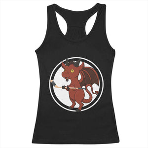 Funny Cryptid Sports Gift Racerback Tank Top Jersey Devil Playing Ice Hockey TS12 Black Print Your Wear