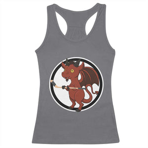 Funny Cryptid Sports Gift Racerback Tank Top Jersey Devil Playing Ice Hockey TS12 Charcoal Print Your Wear