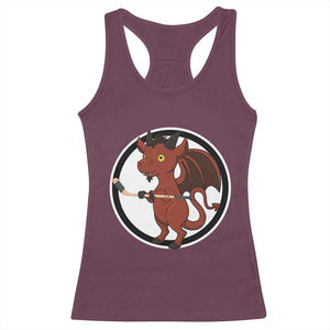 Funny Cryptid Sports Gift Racerback Tank Top Jersey Devil Playing Ice Hockey TS12 Maroon Print Your Wear