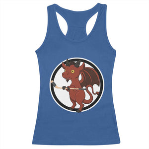 Funny Cryptid Sports Gift Racerback Tank Top Jersey Devil Playing Ice Hockey TS12 Royal Blue Print Your Wear
