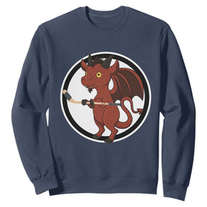 Funny Cryptid Sports Gift Sweatshirt Jersey Devil Playing Ice Hockey TS12 Navy Print Your Wear