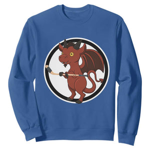 Funny Cryptid Sports Gift Sweatshirt Jersey Devil Playing Ice Hockey TS12 Royal Blue Print Your Wear