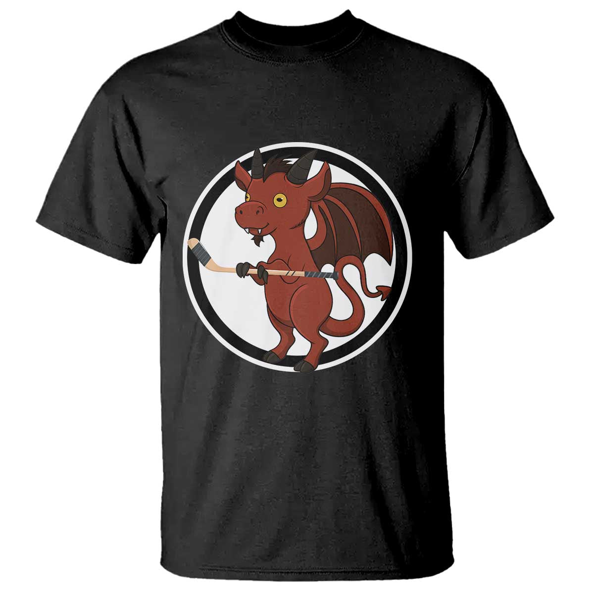 Funny Cryptid Sports Gift T Shirt Jersey Devil Playing Ice Hockey TS12 Black Print Your Wear