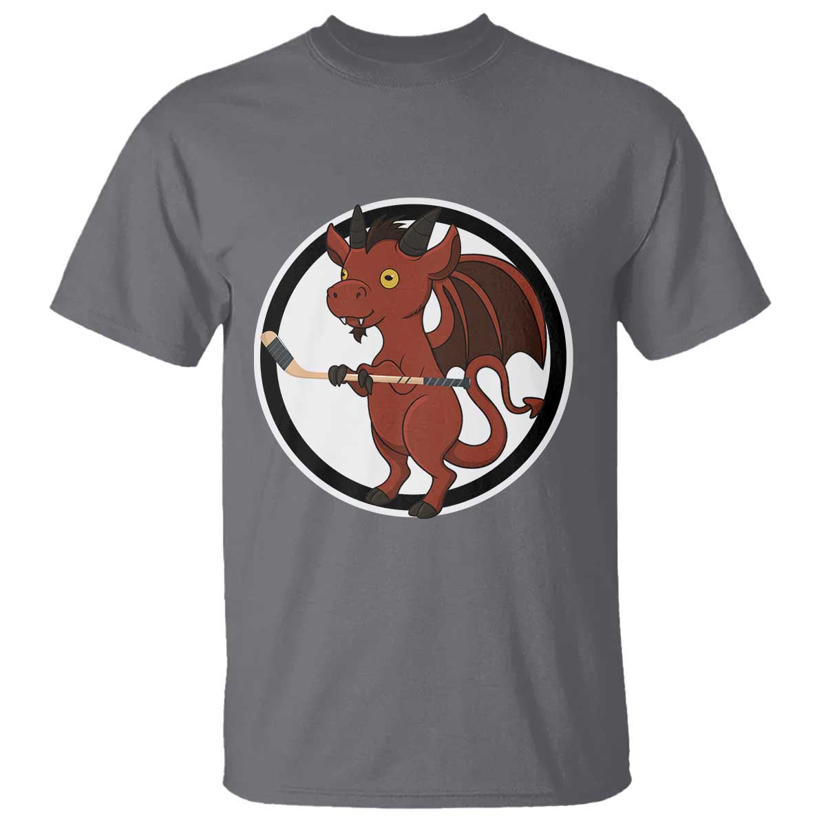 Funny Cryptid Sports Gift T Shirt Jersey Devil Playing Ice Hockey TS12 Charcoal Print Your Wear