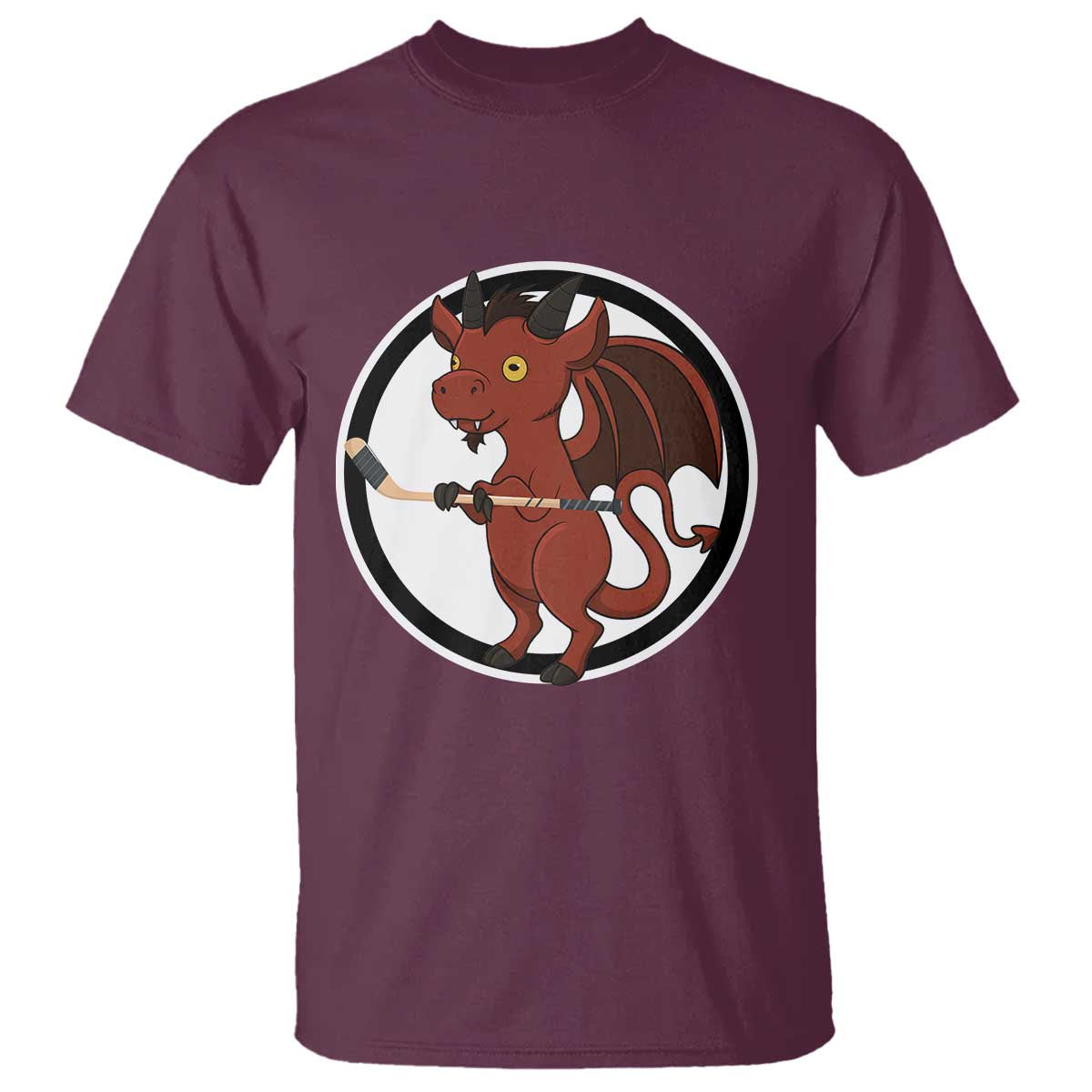 Funny Cryptid Sports Gift T Shirt Jersey Devil Playing Ice Hockey TS12 Maroon Print Your Wear