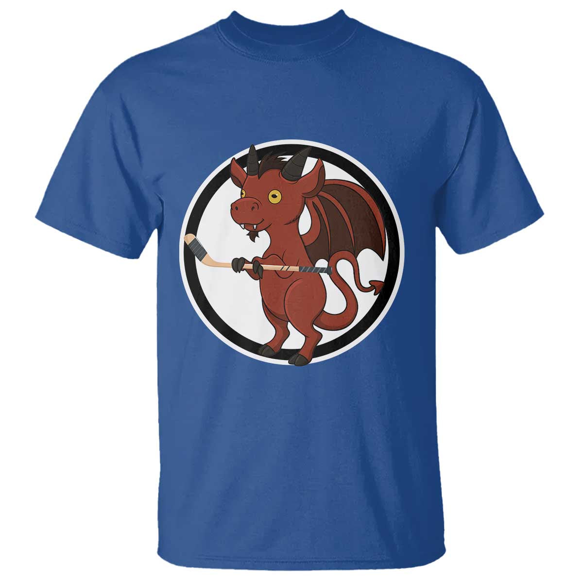 Funny Cryptid Sports Gift T Shirt Jersey Devil Playing Ice Hockey TS12 Royal Blue Print Your Wear