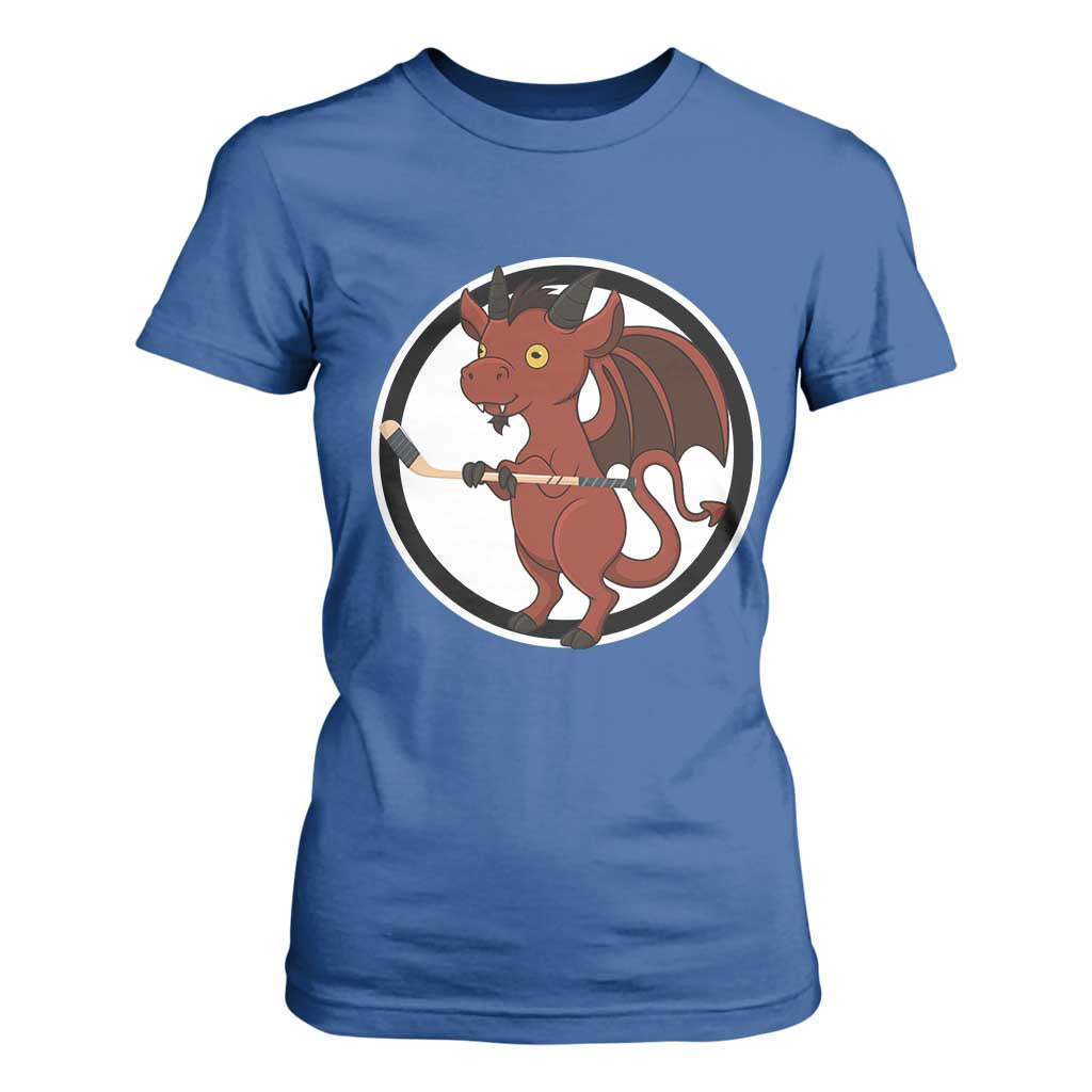 Funny Cryptid Sports Gift T Shirt For Women Jersey Devil Playing Ice Hockey TS12 Royal Blue Print Your Wear