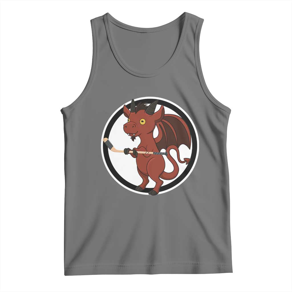 Funny Cryptid Sports Gift Tank Top Jersey Devil Playing Ice Hockey TS12 Black Heather Print Your Wear