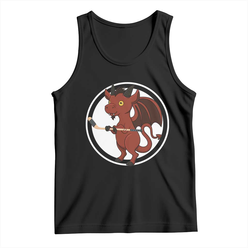 Funny Cryptid Sports Gift Tank Top Jersey Devil Playing Ice Hockey TS12 Black Print Your Wear
