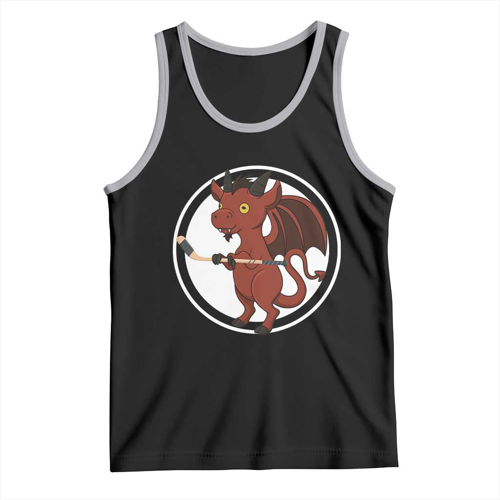 Funny Cryptid Sports Gift Tank Top Jersey Devil Playing Ice Hockey TS12 Black Athletic Heather Print Your Wear