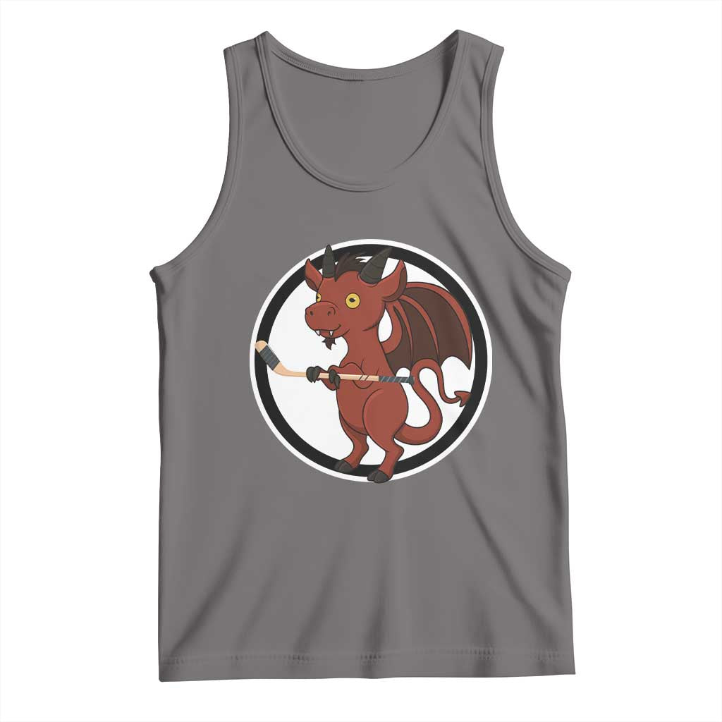 Funny Cryptid Sports Gift Tank Top Jersey Devil Playing Ice Hockey TS12 Deep Heather Print Your Wear