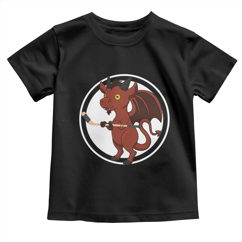 Funny Cryptid Sports Gift Toddler T Shirt Jersey Devil Playing Ice Hockey TS12 Black Print Your Wear
